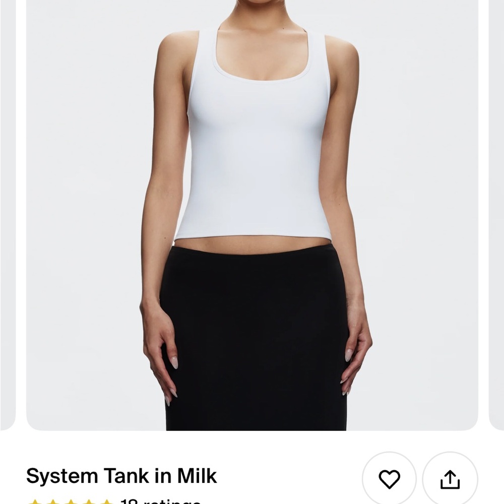 White Crop Fitted Tank Top